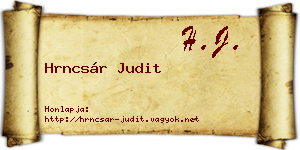 Hrncsár Judit névjegykártya