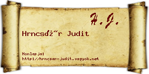 Hrncsár Judit névjegykártya